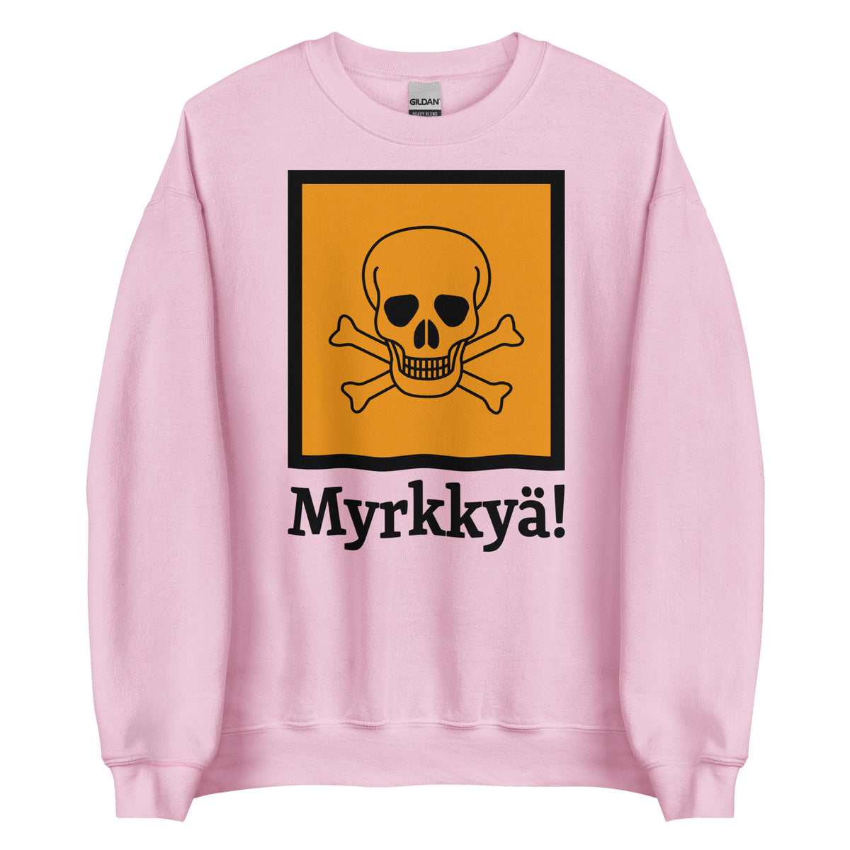 Tuotekuvaus: Meemirottan "Myrkkyä College" on punainen collegepaita, jota koristaa keltainen neliö, jossa näkyy silmiinpistävä musta kallo- ja ristikkokuvio. Kuvan alla lihavoitu teksti "Myrkkyä!" tekee siitä erottuvan meemivaatteiden kappaleen, joka sopii erinomaisesti lahjaideaksi niille, jotka rakastavat herkullista tyyliä.