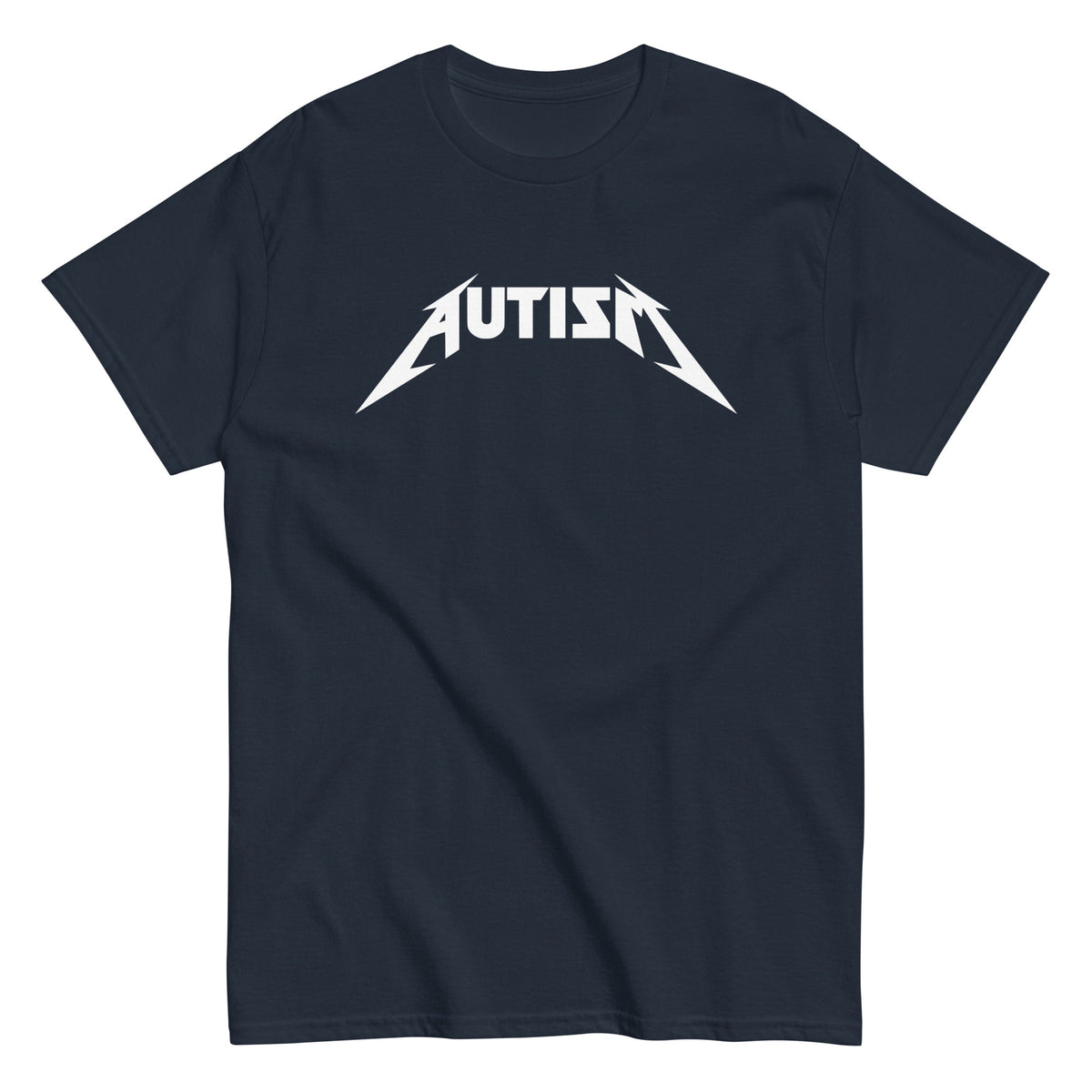 Meemirotta autism t-paita mustalla pohjalla ja valkoisella Painatuksella