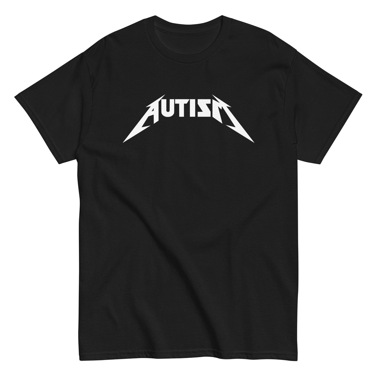 Meemirotta autism t-paita mustana suurella valkoisella tekstillä