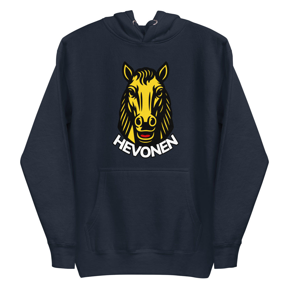Hauska huppari, jossa hevosaiheinen printti ja suuri tasku edessä