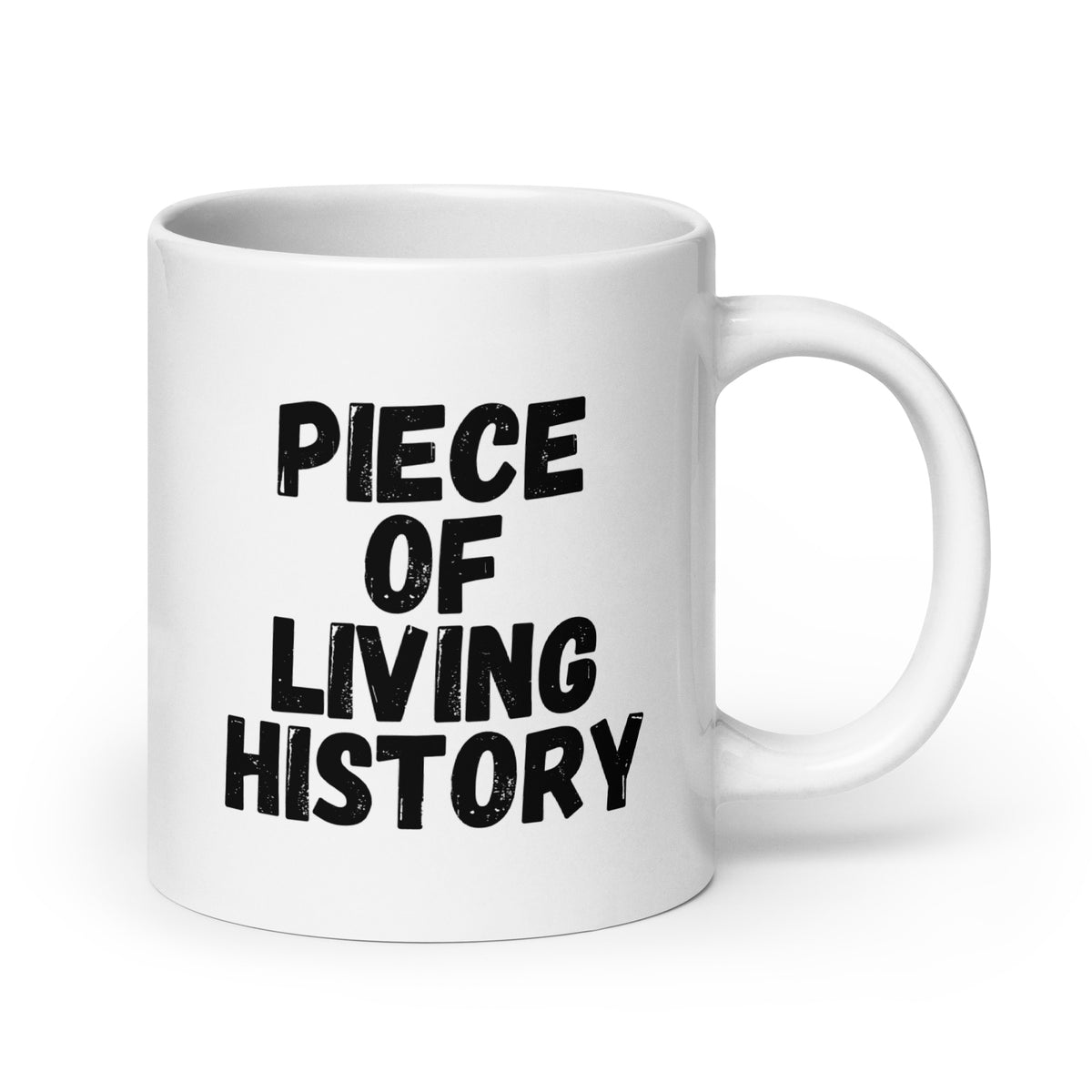 Hauska muki lahjaksi tekstillä Piece of Living History Meemirotta-brändiltä