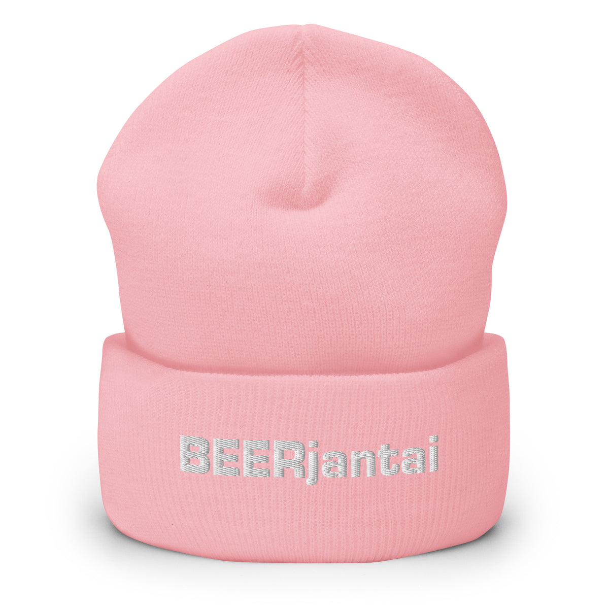 Vaaleanpunainen hauska pipo, jossa on BEERjantai-teksti etupuolella