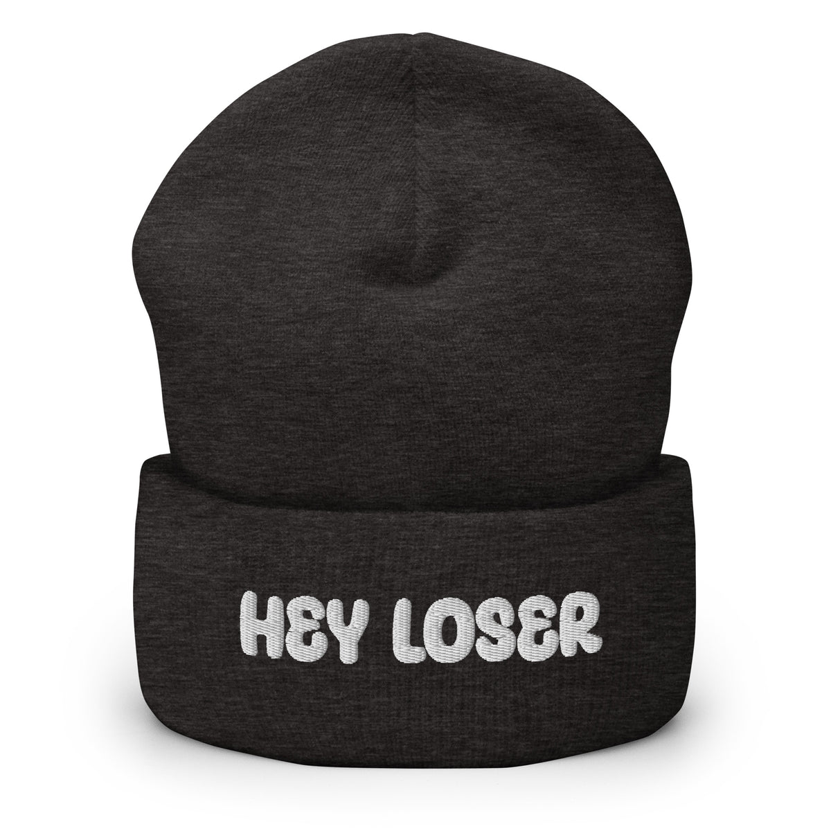 Mustan värinen hauska pipo tekstillä 'Hey Loser', pehmeä ja mukava päähine