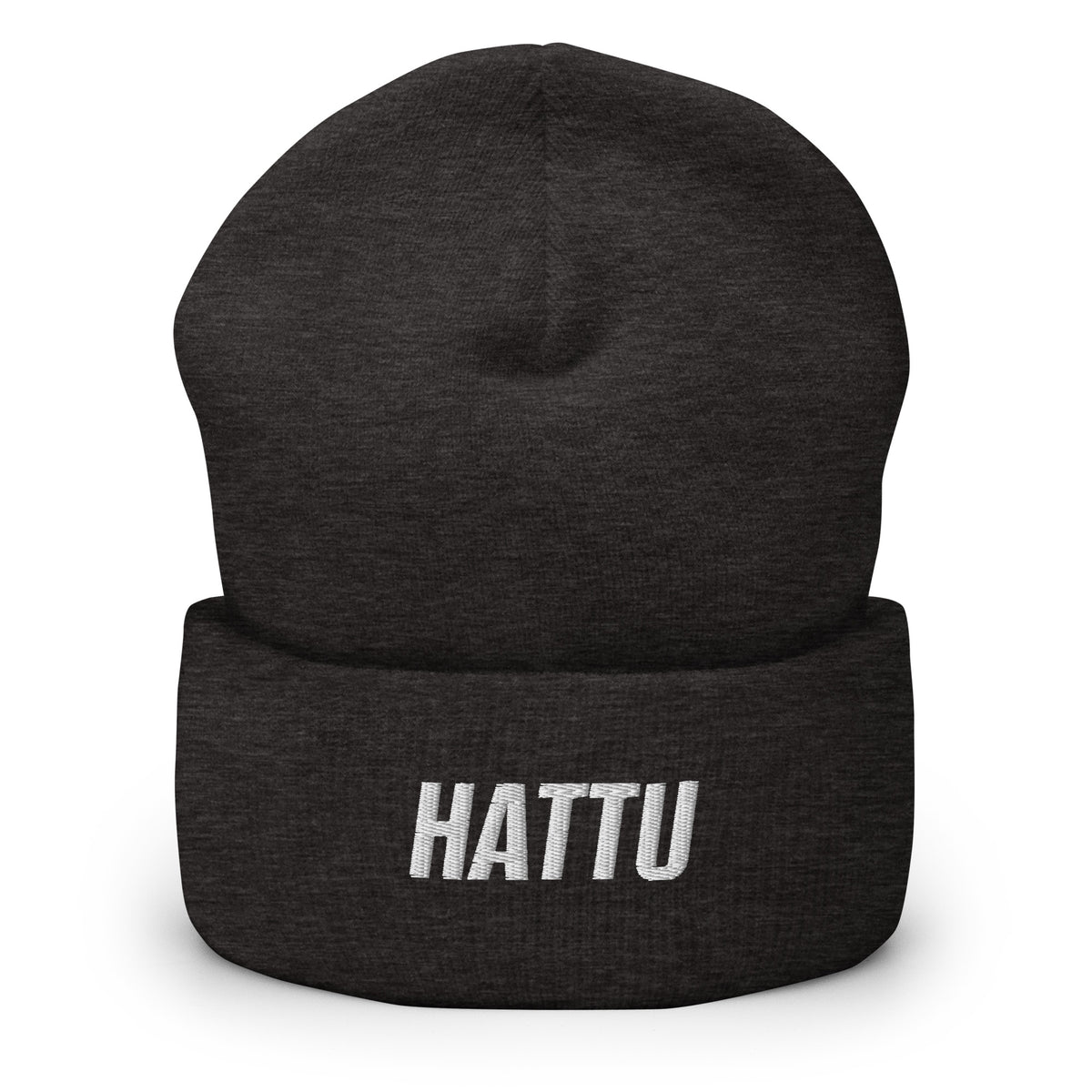 Meemirotta hauska pipo mustana, jossa on valkoinen HATTU-teksti edessä