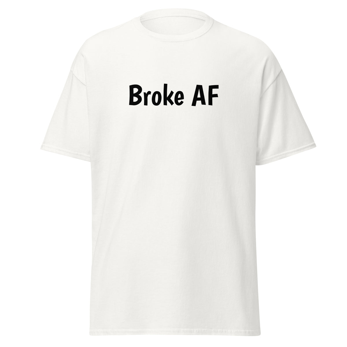 Hauska t-paita broke af valkoisena, yksinkertainen design ja mukava istuvuus