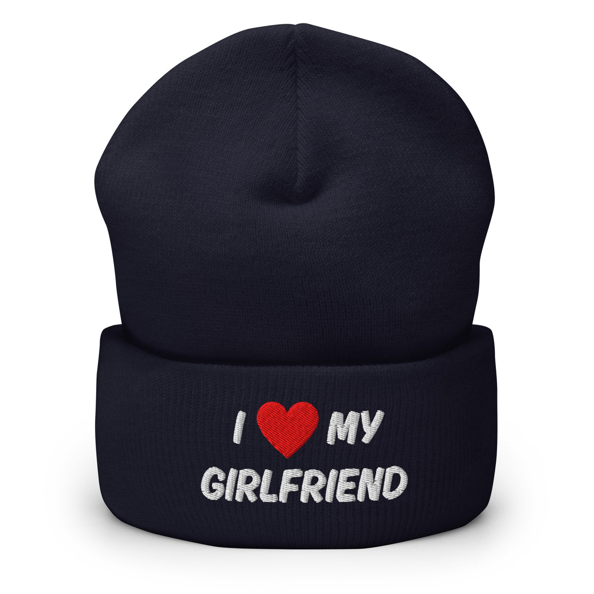 Mustat pipo, jossa on punainen I love my girlfriend -teksti, täydellinen lahja tyttöystävälle