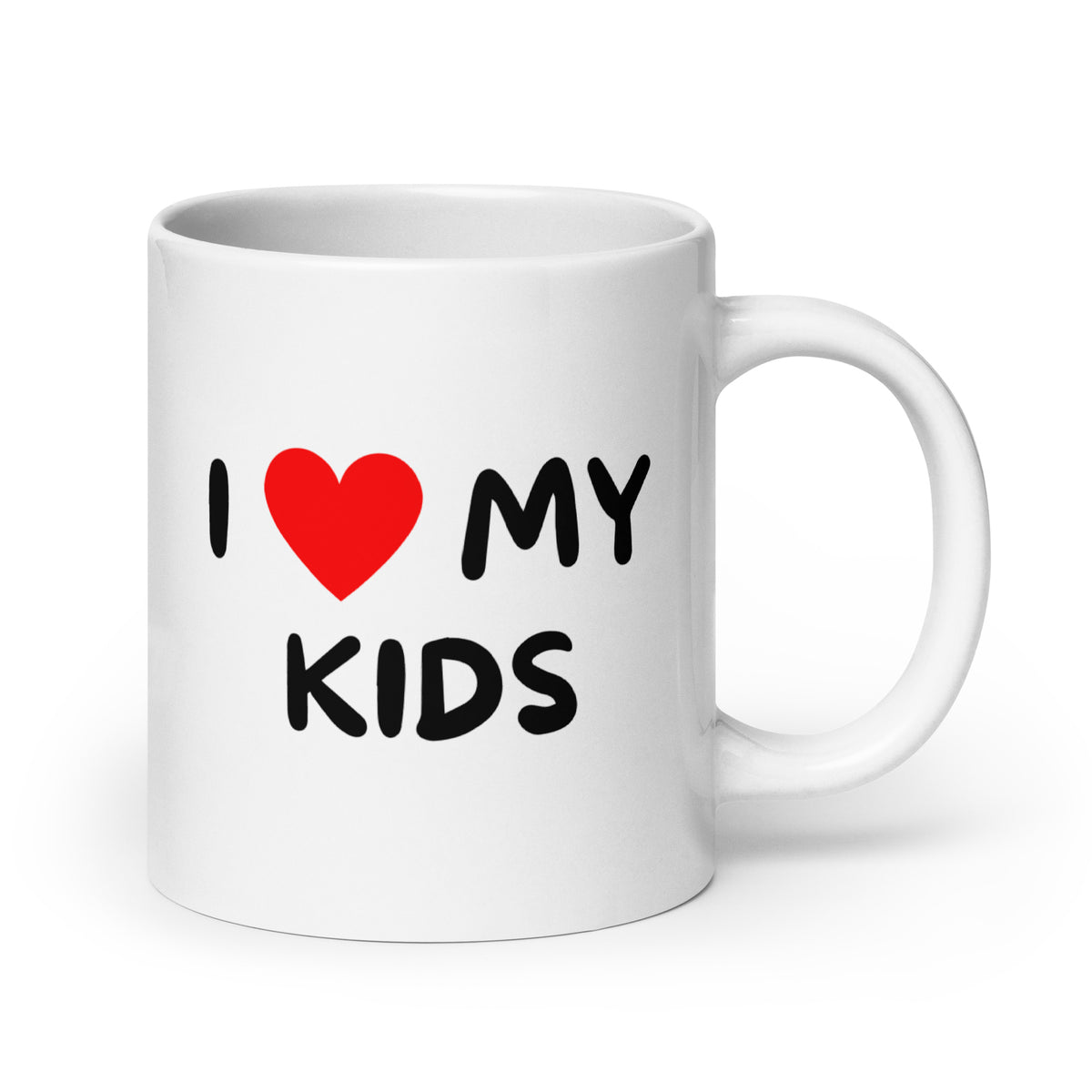 Meemirotta I love my kids kahvikuppi lahjaksi valkoisena lasten rakastamiseen