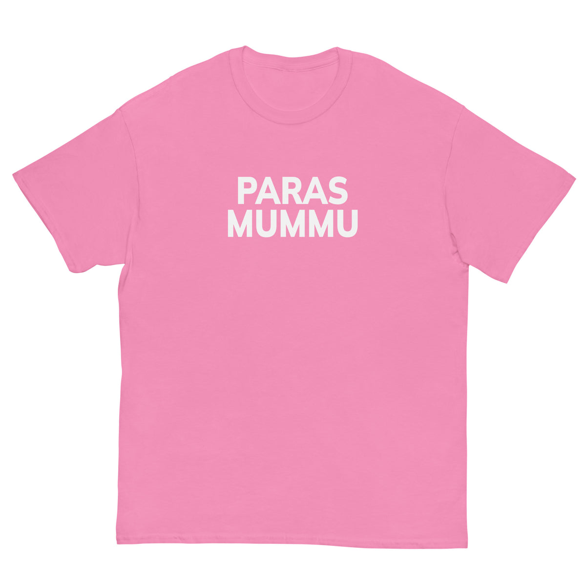 Vaaleanpunainen T-paita, jossa teksti Paras Mummu, täydellinen mummulle lahjaksi