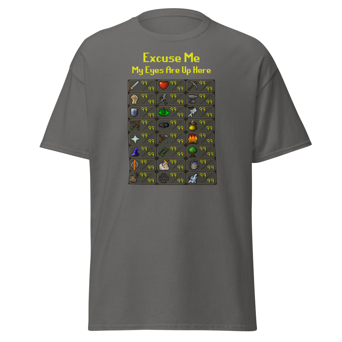 Meemirotta t-paita, jossa teksti Excuse Me ja kuvakollaasi, hyvä lahjaidea pelaajille