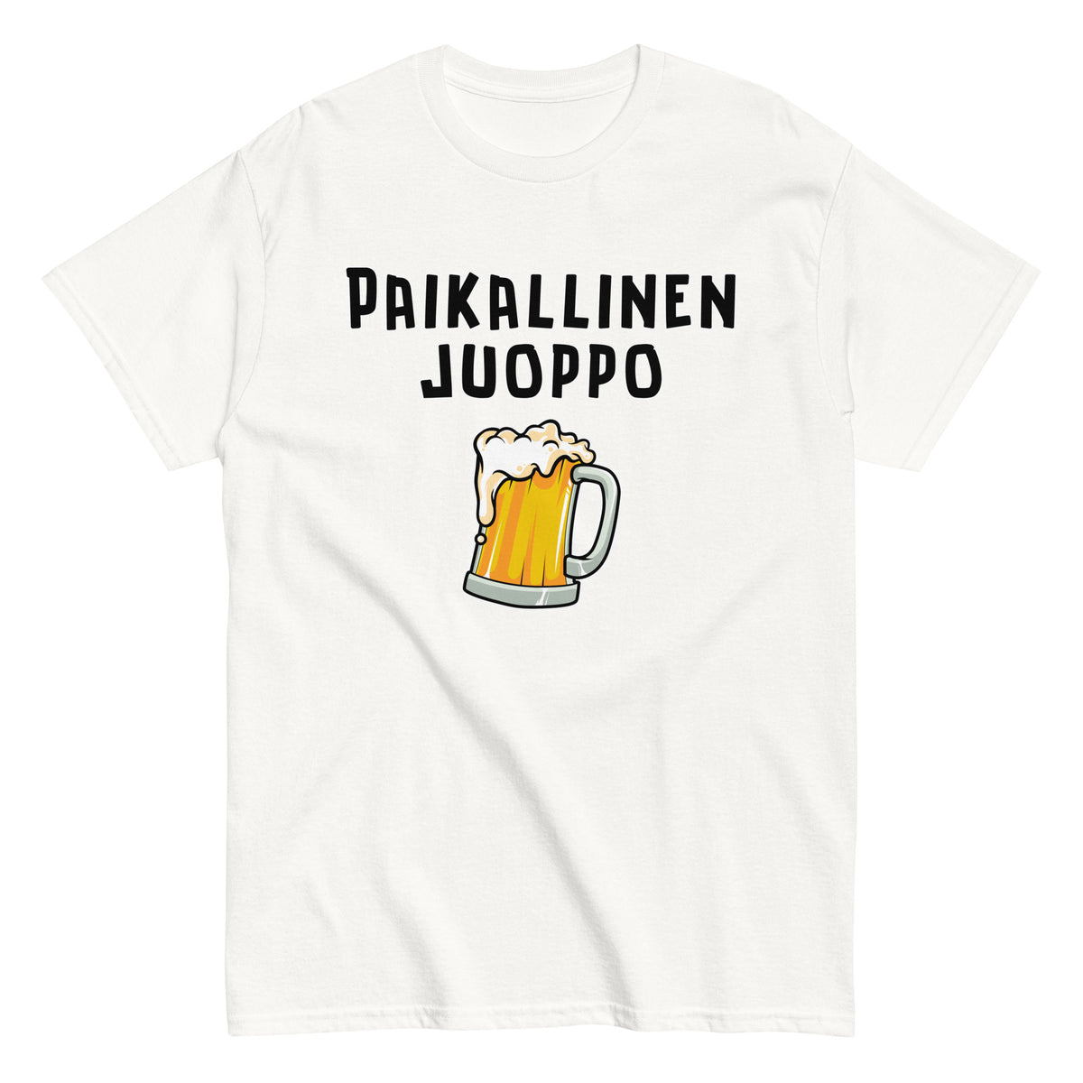 Tässä Meemirottan hauskat payat -kokoelman violetti Paikallinen Juoppo T-Paita sisältää vaahtoavan olutmukin grafiikan ja suomenkielisen tekstin "PAIKALLINEN JUOPPO", joka sopii ihanteellisesti rohkeille ja humoristisille tyyleille.