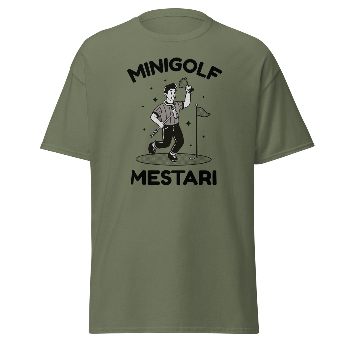 Meemirotta minigolf mestari T-paita, hauska lahjaidea minigolfin ystäville