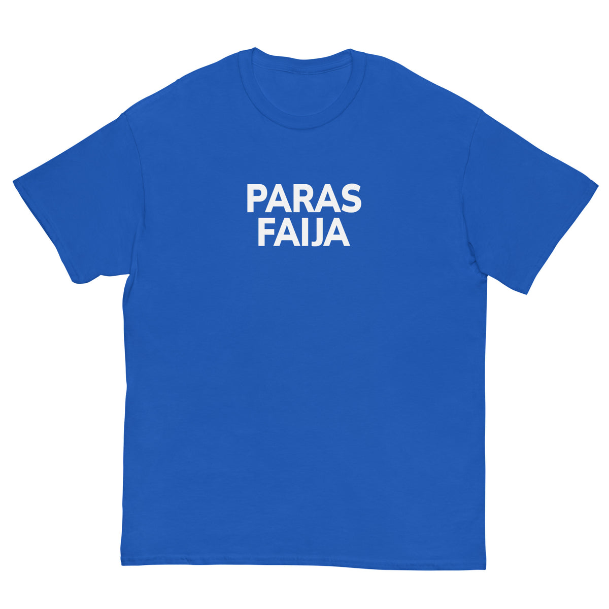 Meemirotta sininen paras faija t-paita suurella valkoisella tekstillä edessä