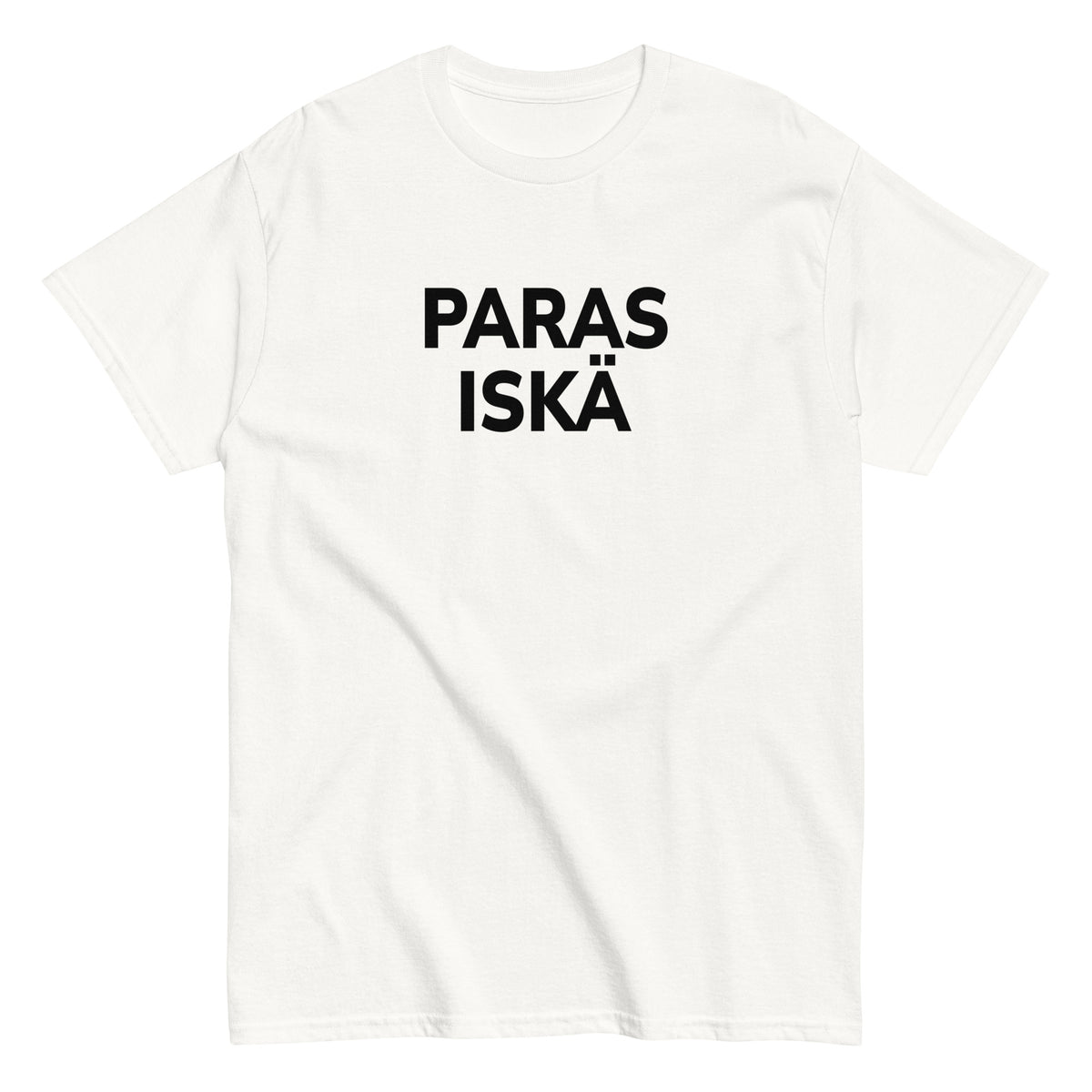 Meemirotta paras iskä t-paita valkoisena mustalla tekstillä isänpäivälahjaksi