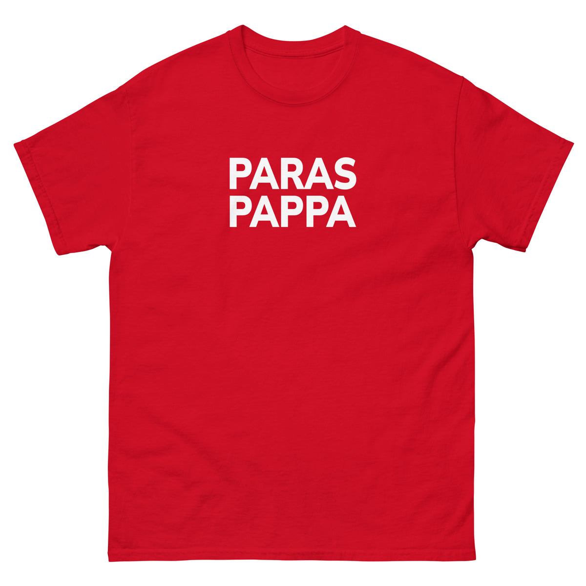 Meemirotta paras pappa t-paita kirkkaan punaisena valkoisella tekstillä