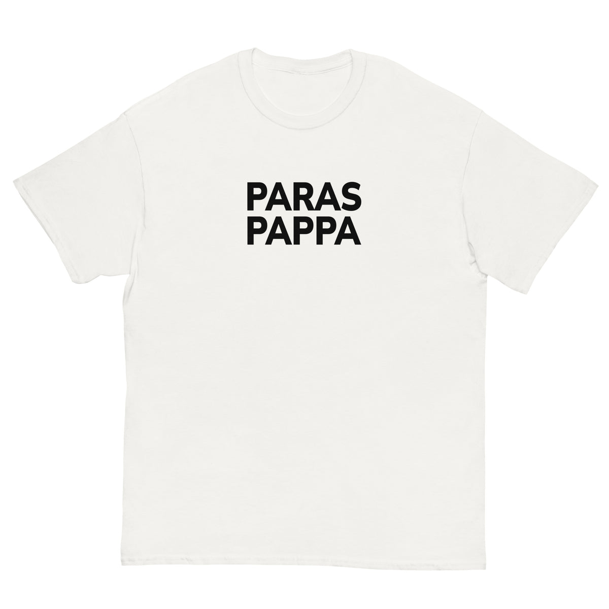 Meemirotta paras pappa t-paita valkoisena mustilla kirjaimilla