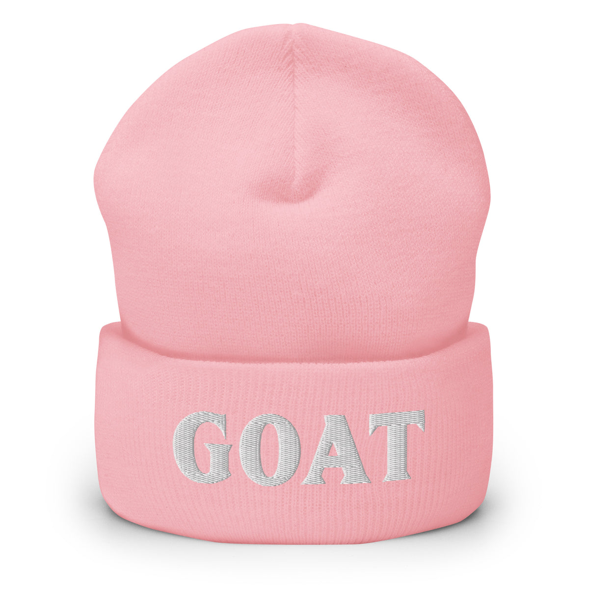 Vaaleanpunainen pipo lahjaksi GOAT-tekstillä, mukava ja tyylikäs lisävaate.
