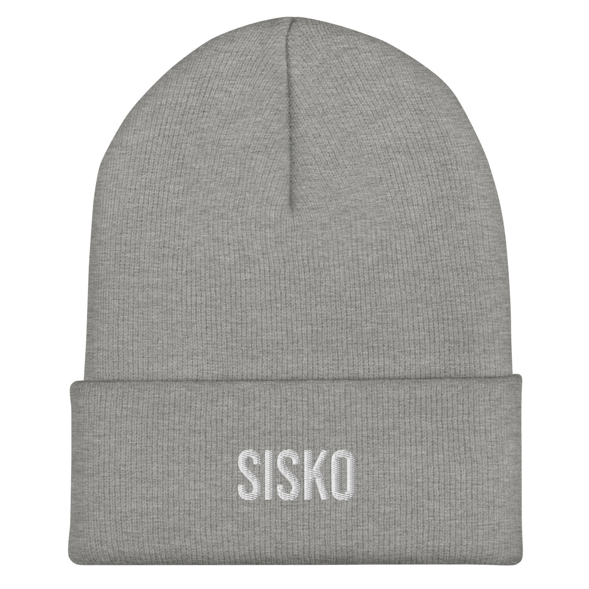 Harmaa sisko pipo lahjaksi, brodeerattu Sisko-teksti, mukava ja tyylikäs päällinen