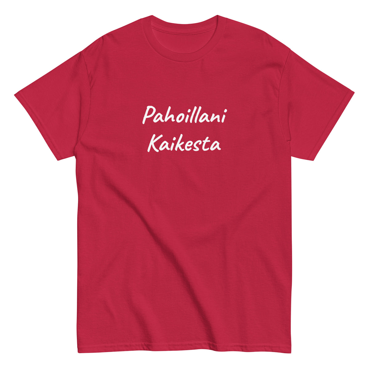 Meemirottan laivastonsininen T-paita, jossa valkoinen suomenkielinen teksti, jossa lukee "Pahoillani Kaikesta" eli "Anteeksi kaikesta", täydellinen hauskat vaatteet ystäville.