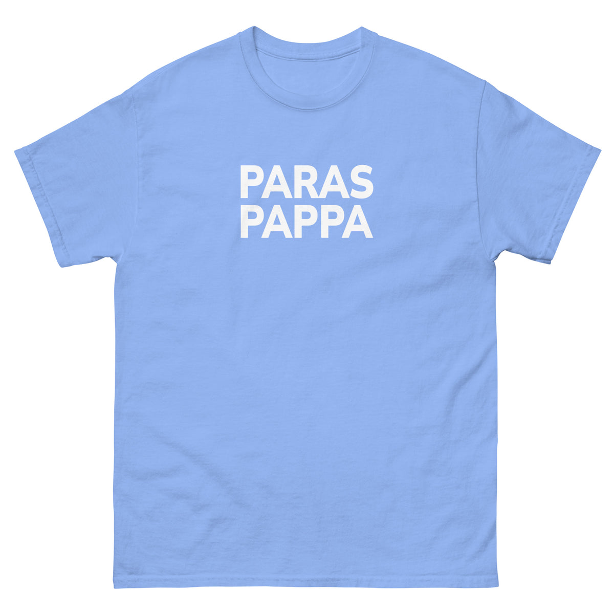 Meemirotta paras pappa t-paita vaaleansinisellä taustalla ja valkoisella tekstillä