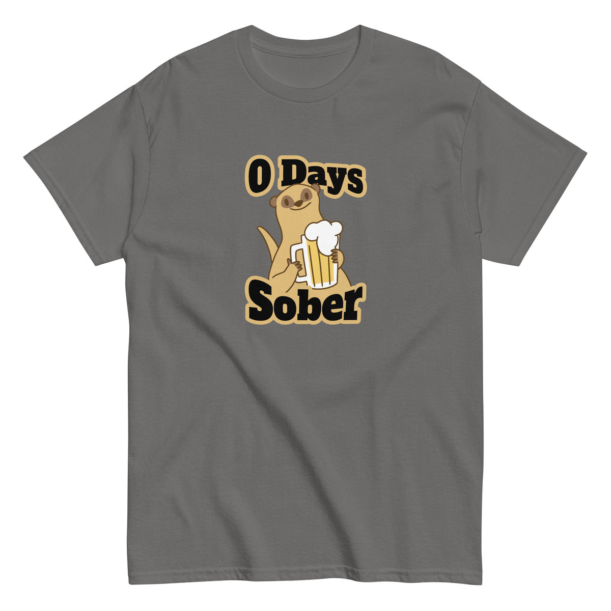 Meemirotta unisex t-paita hauskalla otuksella ja tekstillä O Days Sober