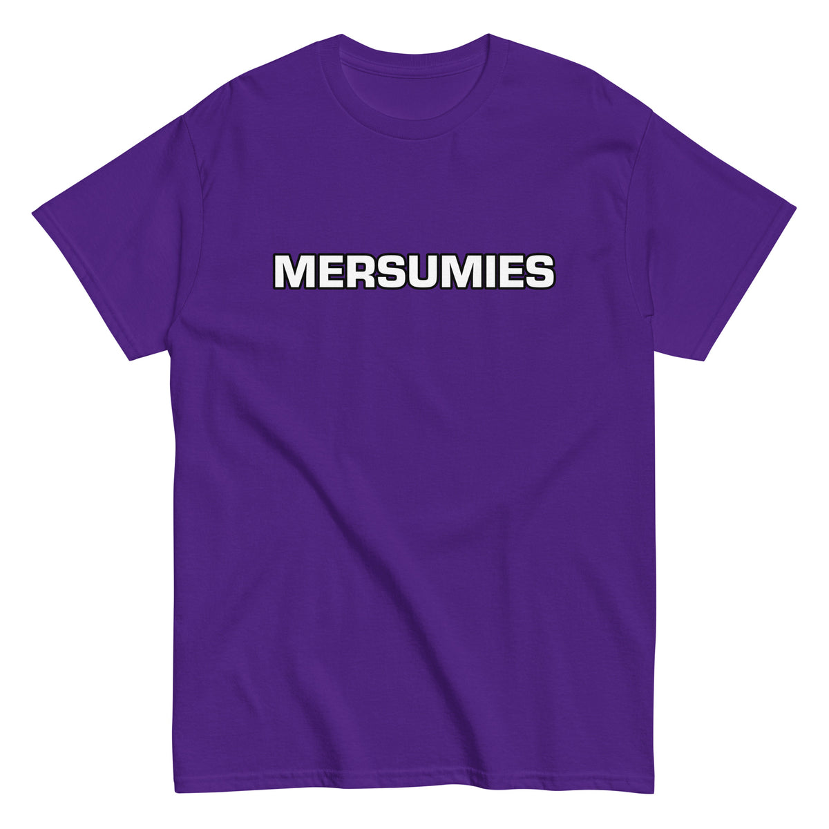 Meemirotta unisex t-paita violettina MERSUMIES-tulostuksella