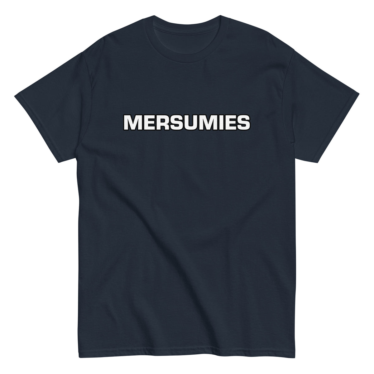 Musta unisex t-paita MERSUMIES-tekstillä, mukava ja tyylikäs jokapäiväiseen käyttöön