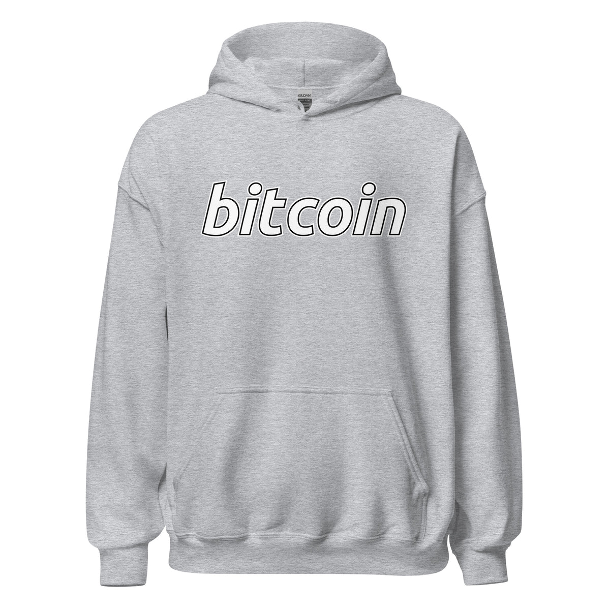 Harmaa Meemirotta bitcoin huppari suurella tekstillä edessä mukavuutta varten