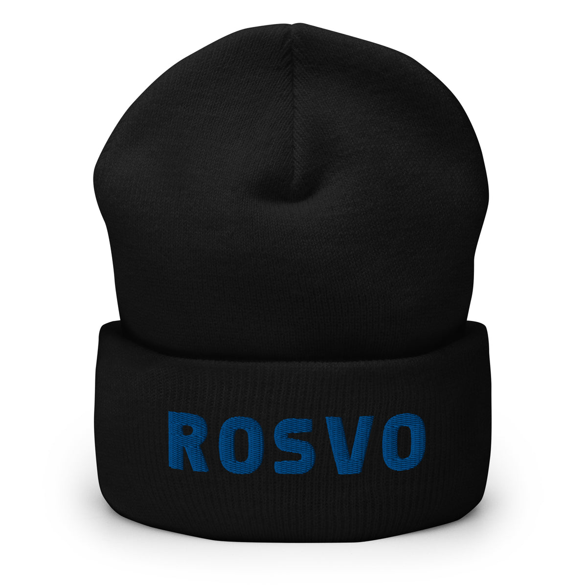 Hymyilevä partainen mies käyttää Meemirottan harmaata Rosvo Pipo -pipoa, jossa on sinisillä kirjaimilla "ROSV", joka on ihanteellinen ainutlaatuisia lahjaideavaihtoehtoja etsiville. Hänellä on myös valkoinen collegepaita ja hän seisoo valkoista tiiliseinää vasten.