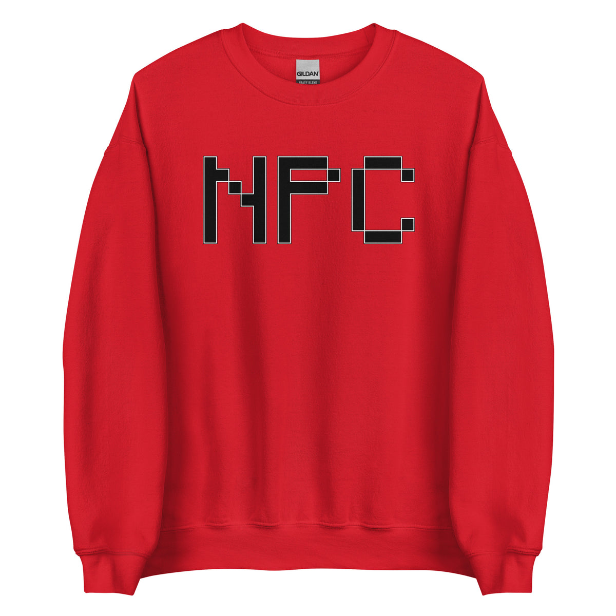 Meemirottan NPC College collegepaita on värillinen punainen ja sen edessä on lihavoitu, musta "NFC"-kirjaimia lohkofontilla. Tässä lahjaideaksi ihanteellisesti sopivassa asussa on klassinen pyöreä pääntie ja resorihihansuut, jotka yhdistävät mukavuuden hauskat vaatteiden hassuun tyyliin.