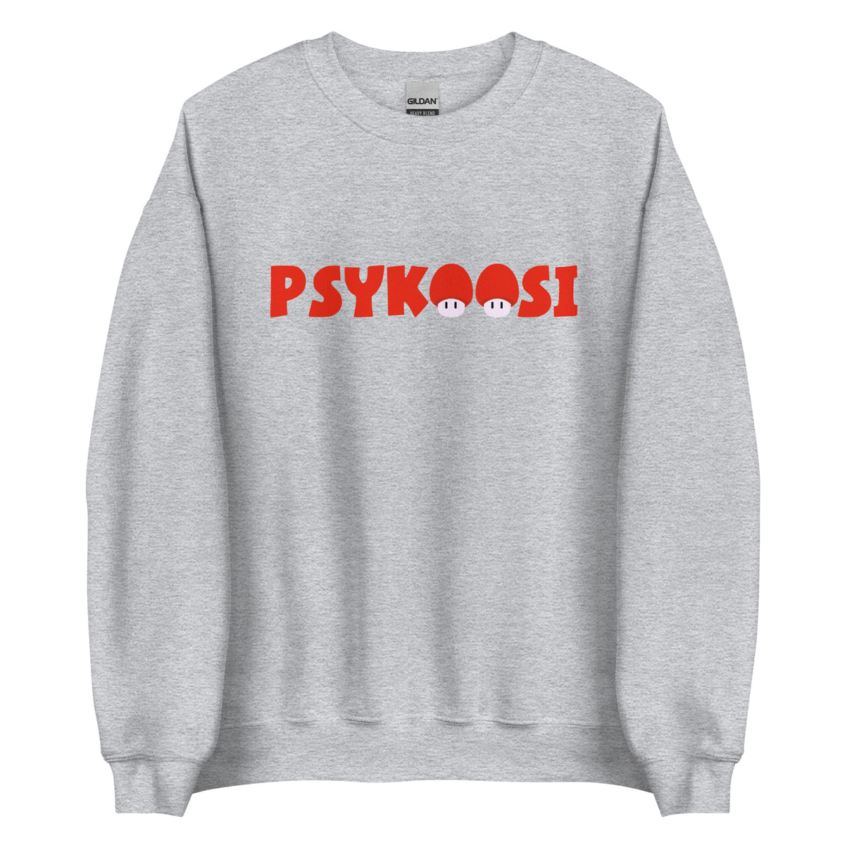 Meemirotta Psykoosi Collegen collegepaita on musta pyöreä kaula, jossa on rohkeasti painettu sana "PSYKOOSI" rinnassa, ja kirjain "O" on luovasti suunniteltu muistuttamaan sieni-ikoneita. Tämä hauska paita sopii täydellisesti niille, jotka haluavat erottua joukosta ainutlaatuisilla ja hauskoilla malleilla vaatekaappissaan.
