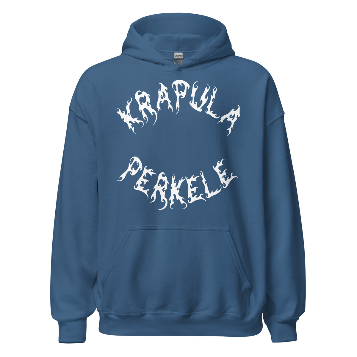 Esittelyssä Meemirottan Krapula Perkele Huppari, punaruskea-huppari, jonka edessä on lihavoitu, liekkimäinen valkoinen kirjain "Krapula Perkele". Tämä hauska paita sopii täydellisesti hauskaksi lahjaideaksi, jossa on etutasku ja kiristysnyörillinen huppu. Se on ihanteellinen valinta meemivaatteiden ystäville ja niille, jotka nauttivat omituisten muotilauseiden tekemisestä.