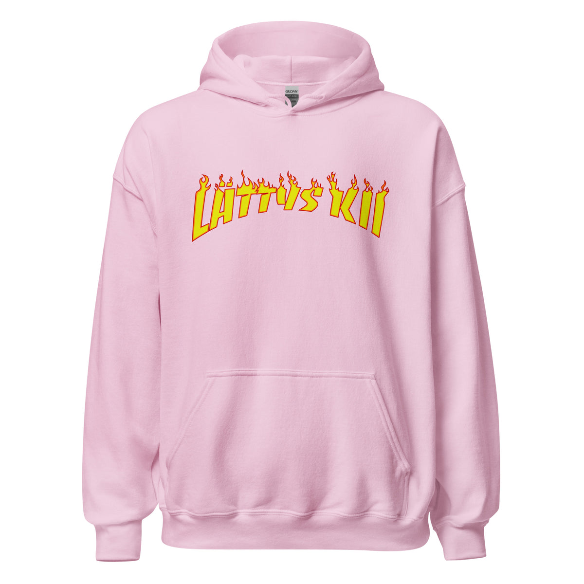 Hauskoja vaatteita huokuu Meemirottan "Lättys Kii Huppari", jossa on keltaisiin liekkeihin tyylitelty lause "CATTUS KID". Viihtyisän etutaskun ja leikkisän muotoilunsa ansiosta se on täydellinen lahjaidea niille, jotka rakastavat ainutlaatuista muotia.