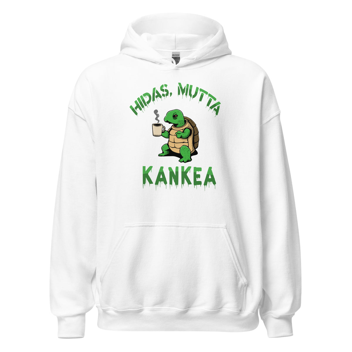 Esittelyssä Meemirottan "Hidas Mutta Kankea Huppari", vaaleanpunainen huppari, jossa on kahvia siemaileva ja tupakoiva sarjakuvakilpikonna, jonka yläpuolella on virkeä vihreä lause "Hidas, mutta Kankea". Tämä leikkisä pala sopii ihanteellisesti hauskat vaatteiden ystäville ja tekee ainutlaatuisen lahjaidean jokaiselle meemiharrastajalle.
